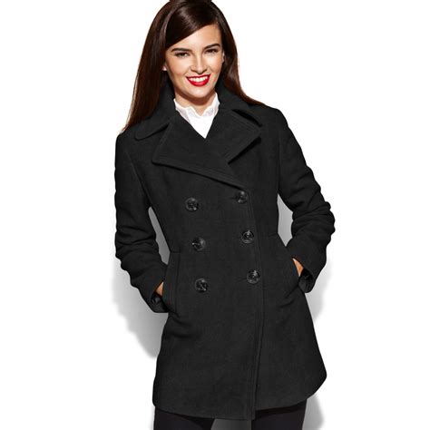 black wool blend pea coat